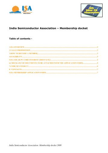 Membership docket - india electronics & semiconductor association