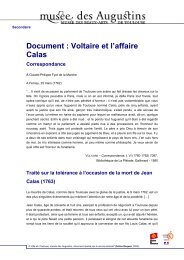 Document : Voltaire et l'affaire Calas - Edu.augustins.org - MusÃ©e ...