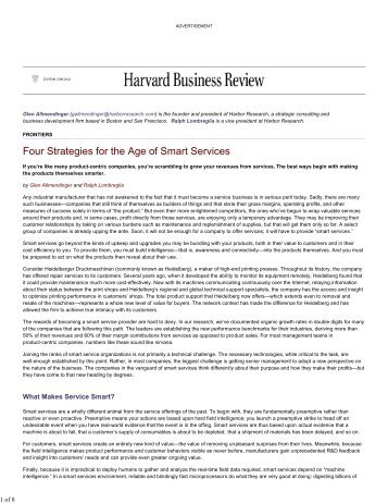 Four Strategies for the Age of Smart Services - Courses