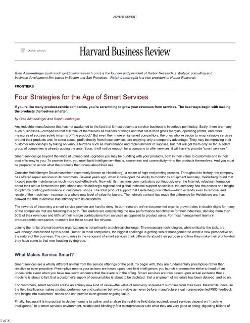 Four Strategies for the Age of Smart Services - Courses