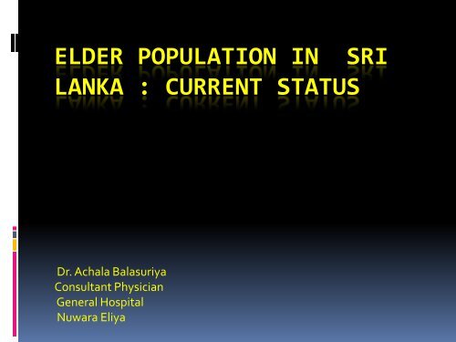 elder population in sri lanka