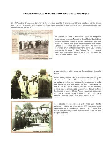 HISTÃRIA DO COLÃGIO MARISTA SÃO JOSÃ E SUAS MUDANÃAS