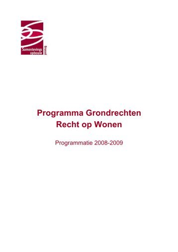 Programma Grondrechten Recht op Wonen - Samenlevingsopbouw ...