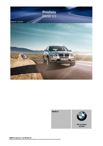 Prislista BMW X3