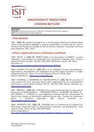 PUBLICATIONS ET TRADUCTIONS CAROLINA BLEY-LOEZ - Isit