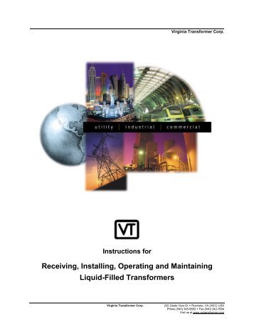 Installation & Operation Manual - Virginia Transformer Corp