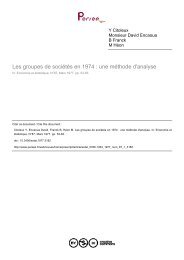 Les groupes de sociétés en 1974 : une méthode d'analyse - Epsilon