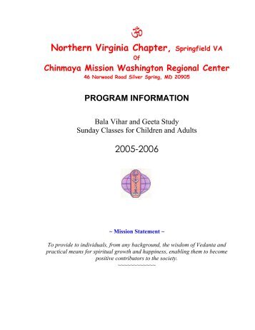 NVABalaViharProgram - Chinmaya Mission Washington Regional ...
