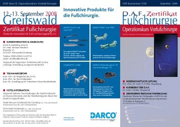 Innovative Produkte für die Fußchirurgie. - DAF
