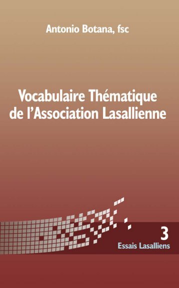 Vocabulaire ThÃ©matique de l'Association Lasallienne