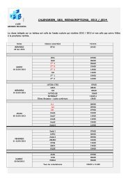 Calendrier - Lycée Georges Brassens