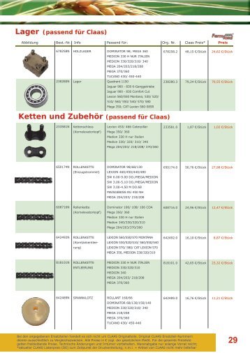 Ketten und Zubehör (passend für Claas) - Farmland.de