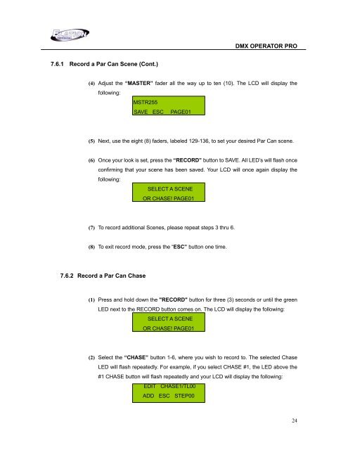 DMX Operator Pro User Manual (pdf) - Elation Professional