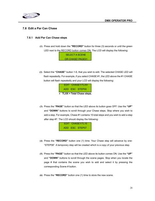 DMX Operator Pro User Manual (pdf) - Elation Professional