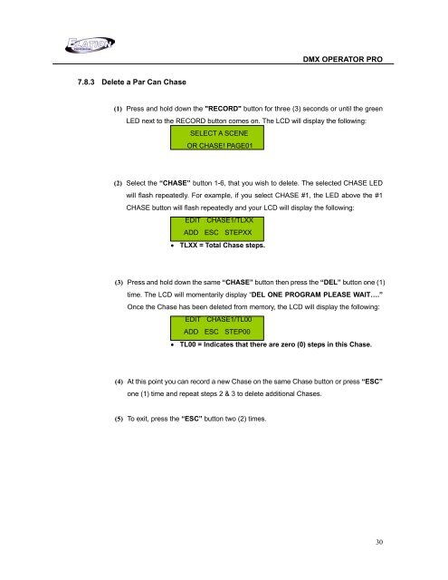 DMX Operator Pro User Manual (pdf) - Elation Professional