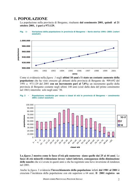 1. POPOLAZIONE - Provincia di Bergamo