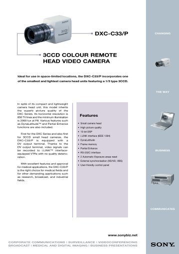 Sony DXC-C33P brochure - Creative Video