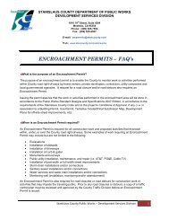 ENCROACHMENT PERMITS â FAQ's - Stanislaus County