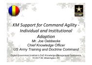 Joe Oebbecke, Chief Knowledge Officer, HQ Training and Doctrine ...