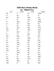 1000 Most Common Words by: Edward Fry - SchoolNotes