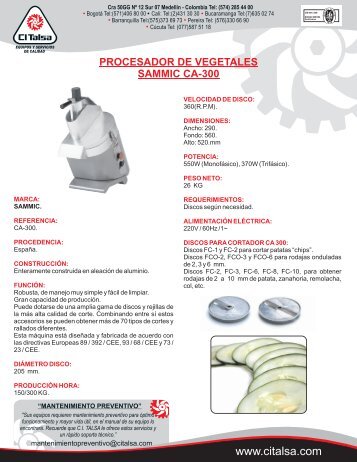 procesador de vegetales sammic ca-300 [13101025].cdr - Citalsa