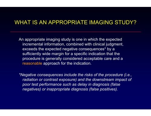 QUALITY AND APPROPRIATENESS IN CARDIAC IMAGING