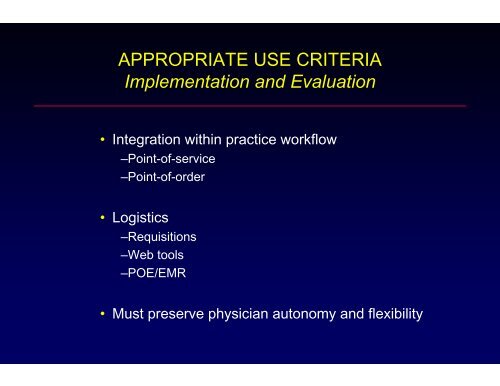 QUALITY AND APPROPRIATENESS IN CARDIAC IMAGING