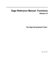 Sage Reference Manual: Functions