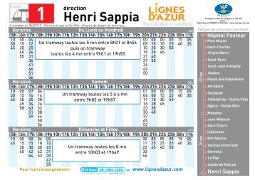 tram horaires (06 07 13) - Lignes d'azur