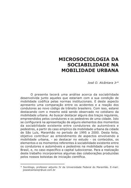 microsociologia da sociabilidade na mobilidade urbana