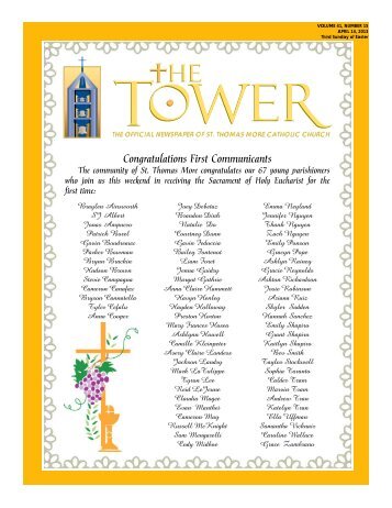 Congratulations First Communicants - St. Thomas More Catholic ...