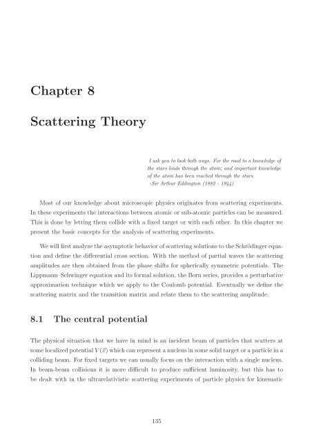 Chapter 8 Scattering Theory - Particle Physics Group