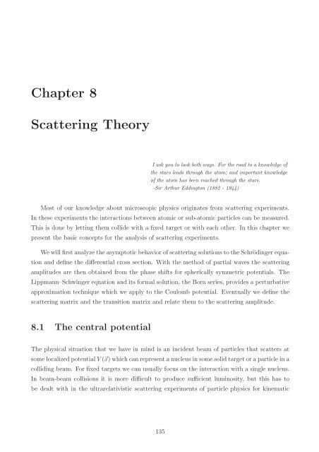 Chapter 8 Scattering Theory - Particle Physics Group