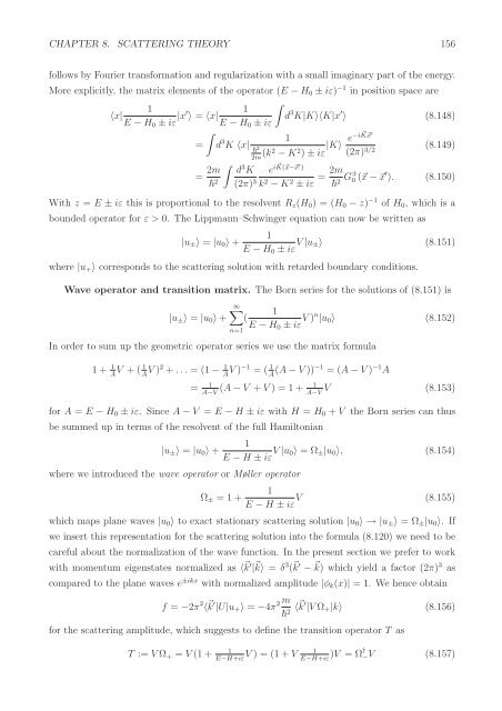 Chapter 8 Scattering Theory - Particle Physics Group