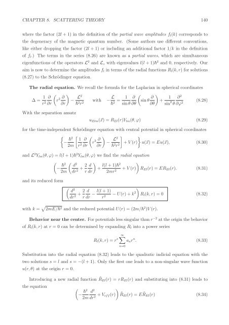 Chapter 8 Scattering Theory - Particle Physics Group