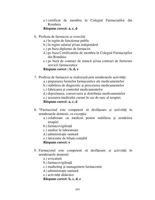 facultatea de farmacie 2009