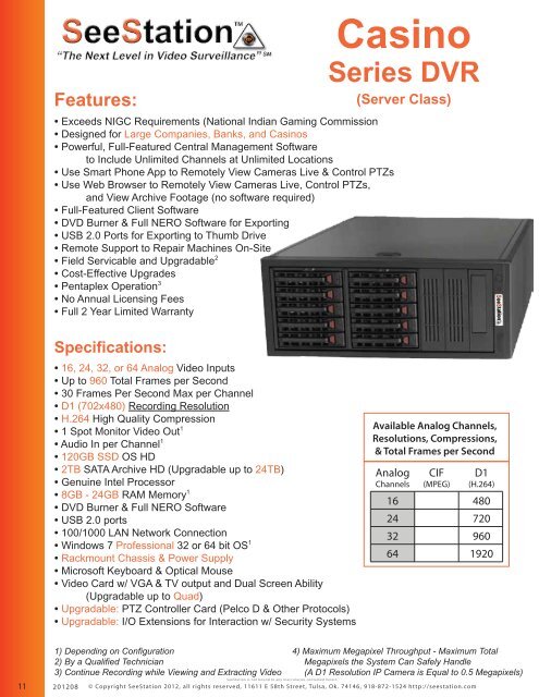 SeeStation 2012 Product Catalog 28 pages - PAM Distributing