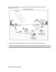 Questions 1-13 The picture below shows a pond ecosystem - McREL