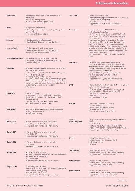 Page 11 - 20 Sports Rx Catalogue 1358kb - Norville Group Ltd.