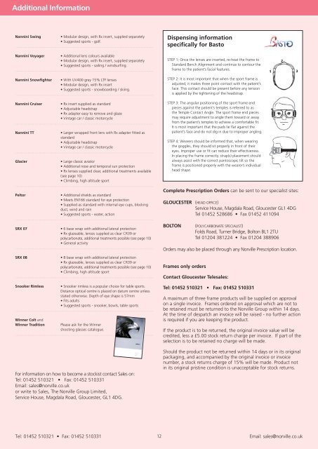 Page 11 - 20 Sports Rx Catalogue 1358kb - Norville Group Ltd.