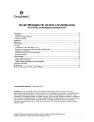 Children and Adolescents - Group Health Cooperative