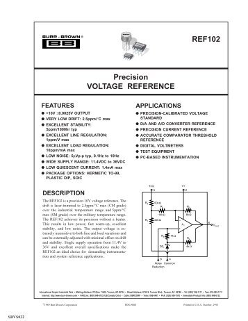 REF102 Precision VOLTAGE REFERENCE