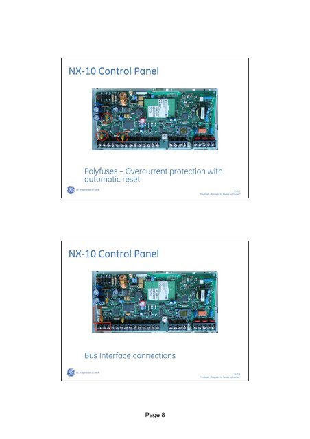 GE Security NX-10 series - Elvey Security Technology