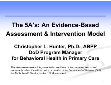 The 5A's An Evidence-Based Assessment & Intervention Model