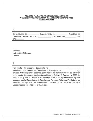 CA - CertificaciÃ³n bajo juramento - Universidad El Bosque