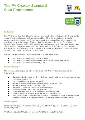 Charter Standard Overview - The Football Association