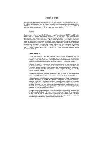 Acuerdo 030/2011 - Consejo Nacional de Educación