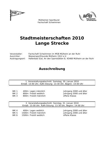 Stadtmeisterschaften 2010 Lange Strecke