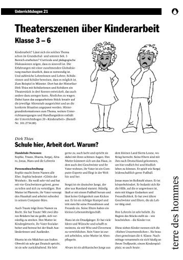 Theaterszenen ÃƒÂ¼ber Kinderarbeit (PDF / 83,3 KB) - younicef.de