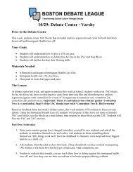 10/29: Debate Center - JV and Varsity - Boston Debate League